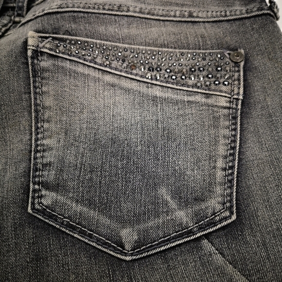 Express Jeans Women's 8 Zelda Jean Legging Slim Fit Low Rise Black Embellished - Picture 7 of 16